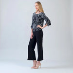 Clara Sunwoo Crepe Knit | Tie Cuff Curved Hem Top | Orchid Sketch - Juli's Wearable Art