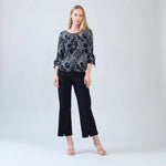 Clara Sunwoo Crepe Knit | Tie Cuff Curved Hem Top | Orchid Sketch - Juli's Wearable Art