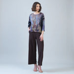 Clara Sunwoo Lightweight Cozy Loose Cut Side Tipped Sweater | Watercolor Garden - Juli's Wearable Art