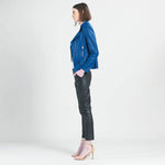 Clara Sunwoo Liquid Leather™ Biker Jacket - Cobalt - Juli's Wearable Art