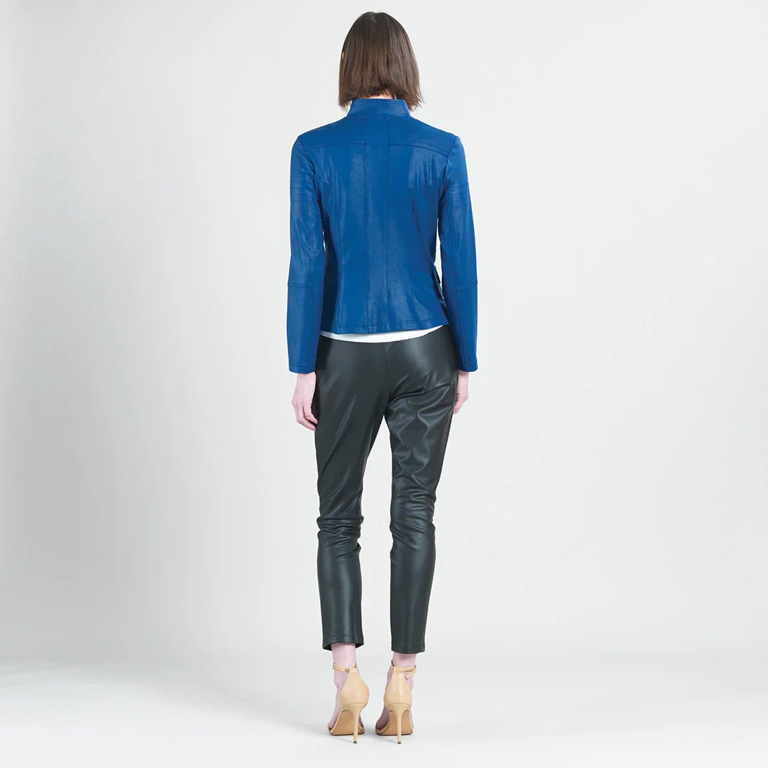 Clara Sunwoo Liquid Leather™ Biker Jacket - Cobalt - Juli's Wearable Art