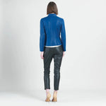 Clara Sunwoo Liquid Leather™ Biker Jacket - Cobalt - Juli's Wearable Art