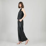 Clara Sunwoo Liquid Leather™ Sheen Two - Tone Jewel Neck Tank - Black - Juli's Wearable Art