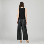 Clara Sunwoo Liquid Leather™ Sheen Two - Tone Jewel Neck Tank - Black - Juli's Wearable Art