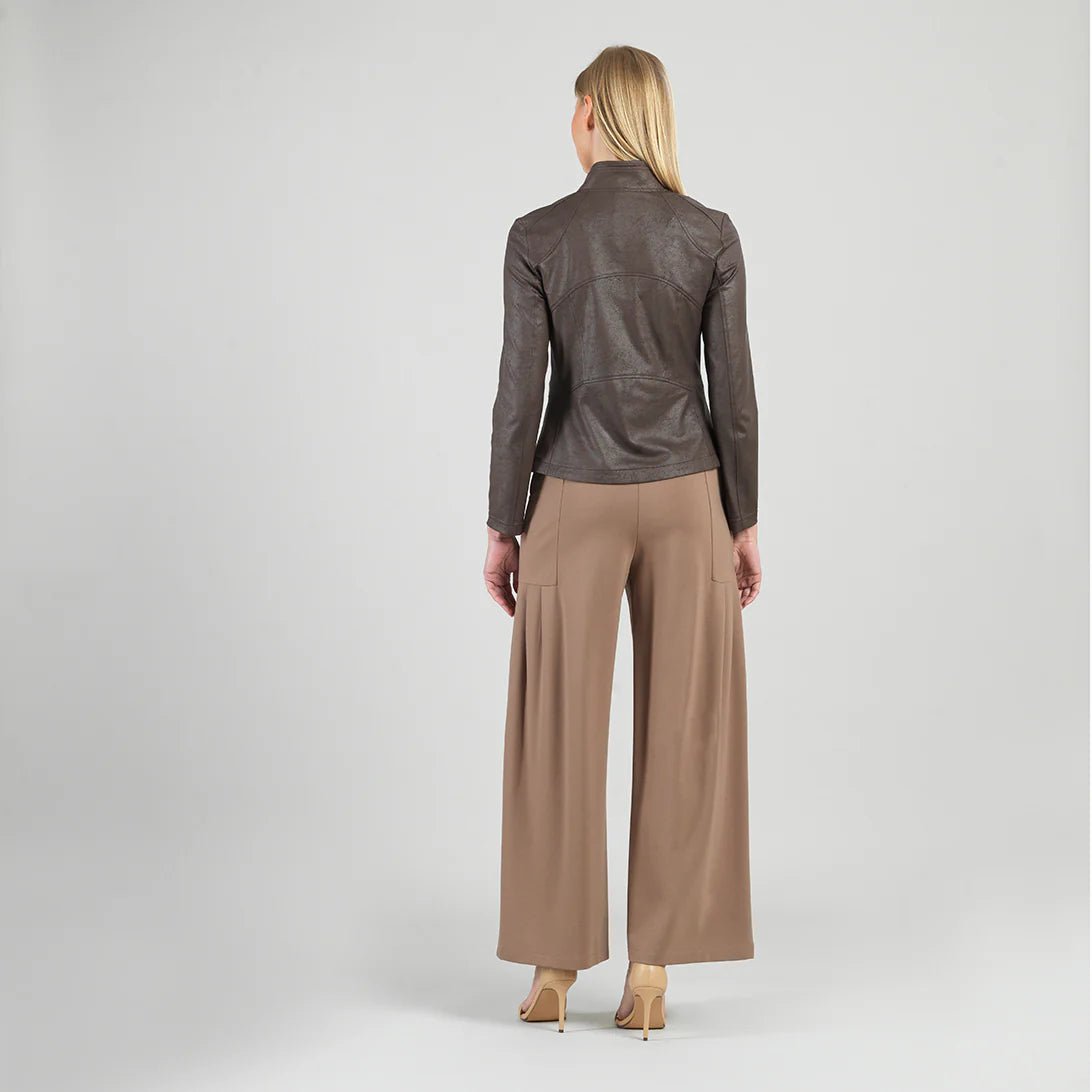 Clara Sunwoo Liquid Leather™ Signature Jacket - Brown - Juli's Wearable Art