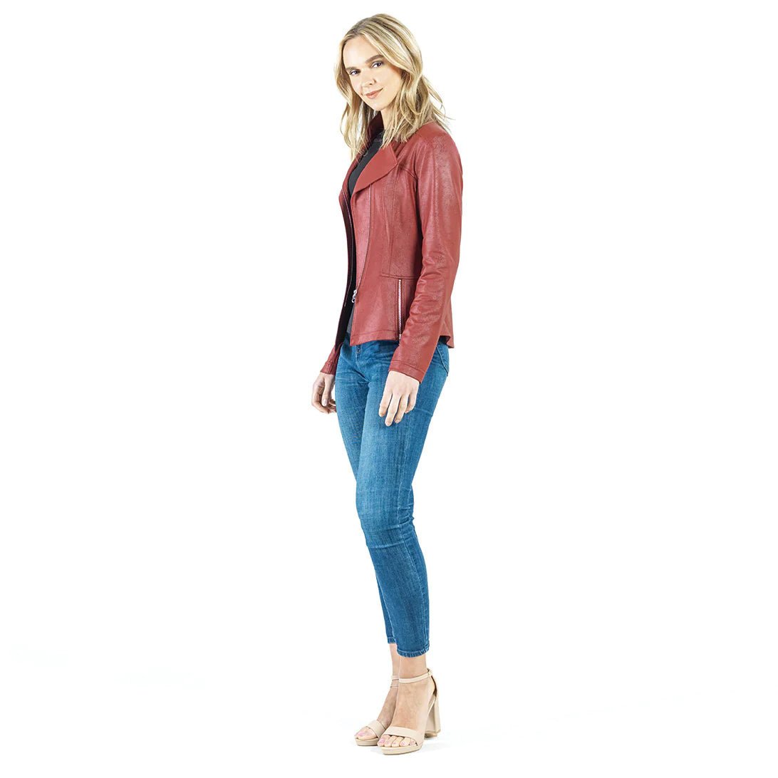 Clara Sunwoo Liquid Leather™ Signature Jacket - Ruby - Juli's Wearable Art