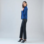 Clara Sunwoo Liquid Leather Zip Jacket | Cobalt Blue - Juli's Wearable Art