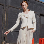 Clara Sunwoo Liquid Leather Zip Jacket | Ivory - Juli's Wearable Art