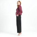 Clara Sunwoo Liquid Leather Zip Jacket - Merlot - Juli's Wearable Art