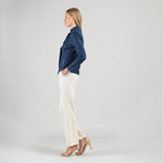 Clara Sunwoo Liquid Leather Zip Jacket - Navy - Juli's Wearable Art