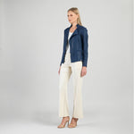 Clara Sunwoo Liquid Leather Zip Jacket - Navy - Juli's Wearable Art