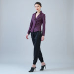 Clara Sunwoo Liquid Leather Zip Jacket | Plum - Juli's Wearable Art