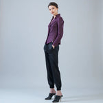 Clara Sunwoo Liquid Leather Zip Jacket | Plum - Juli's Wearable Art