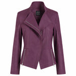 Clara Sunwoo Liquid Leather Zip Jacket | Plum - Juli's Wearable Art