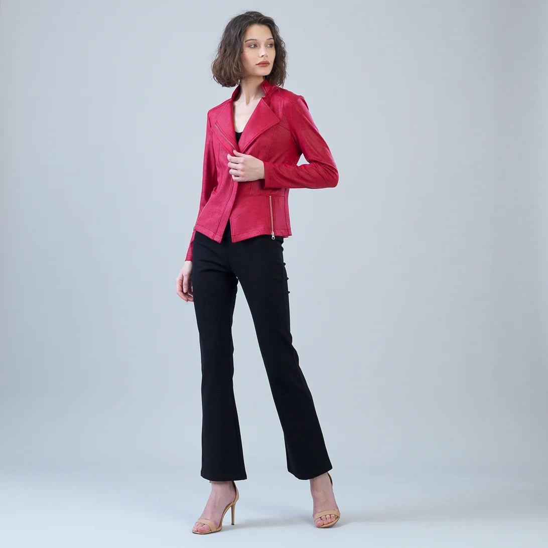 Clara Sunwoo Liquid Leather Zip Jacket | Red - Juli's Wearable Art