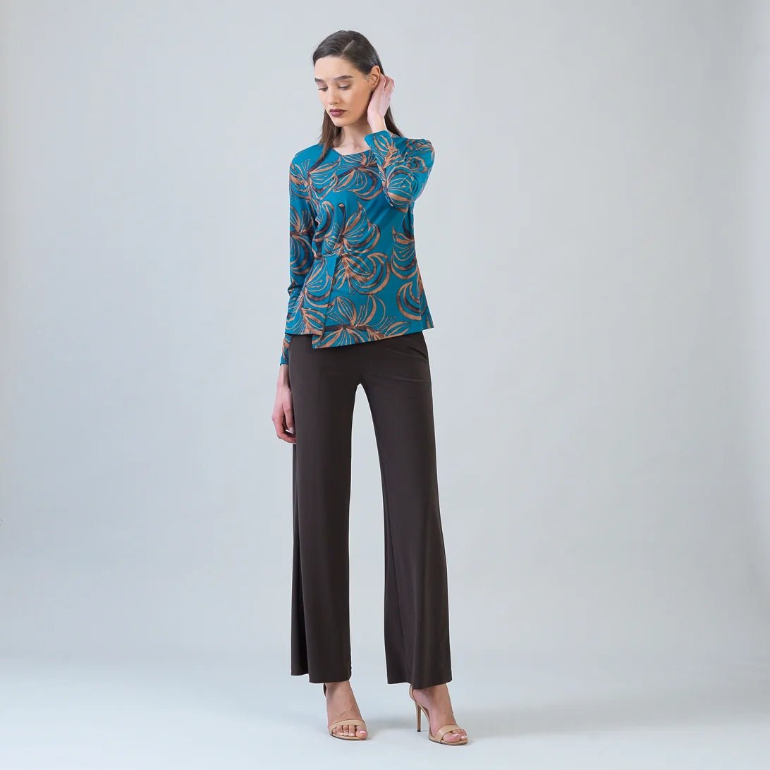 Clara Sunwoo Long Sleeve Stitch Overlay Top | Autumn Leaves - Juli's Wearable Art