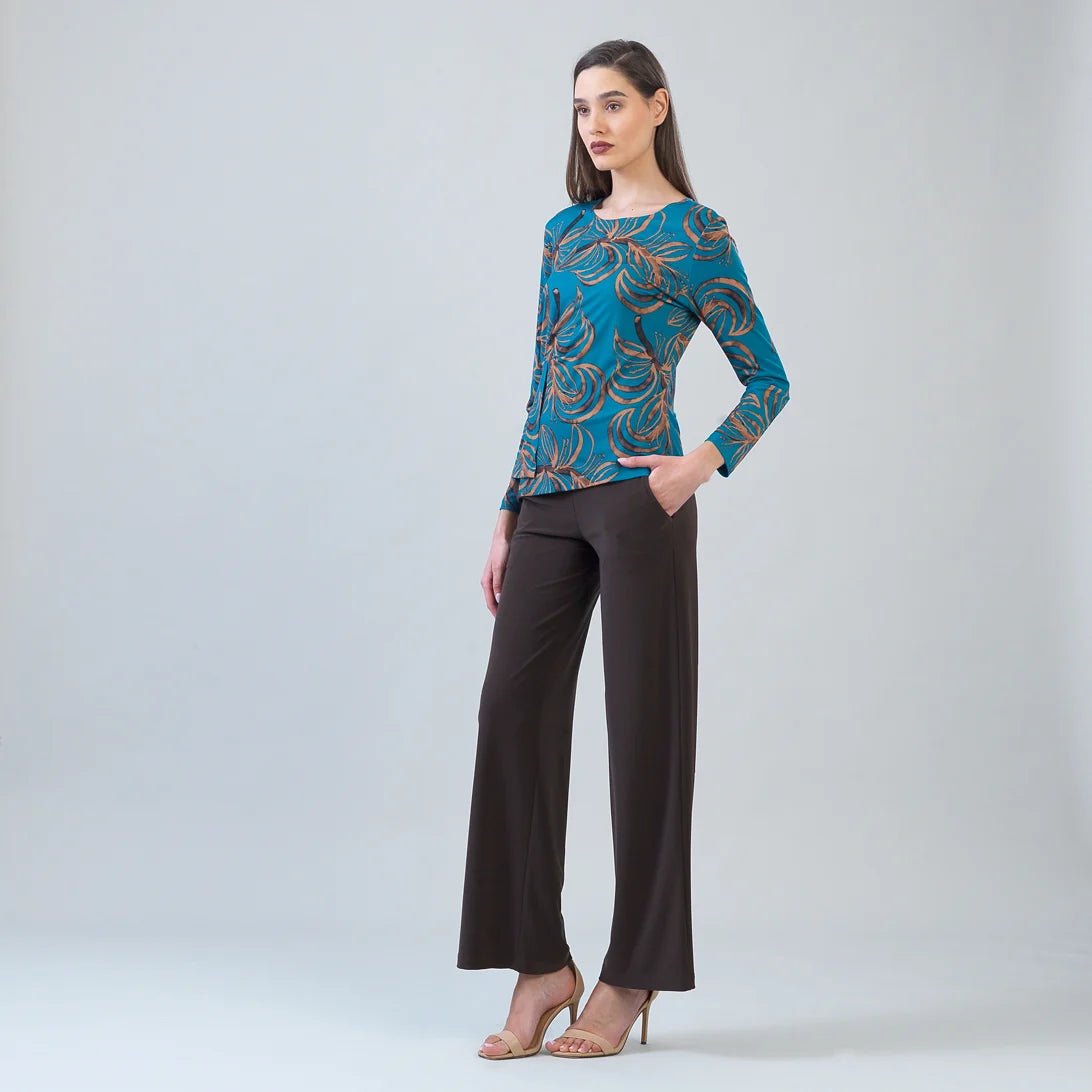 Clara Sunwoo Long Sleeve Stitch Overlay Top | Autumn Leaves - Juli's Wearable Art