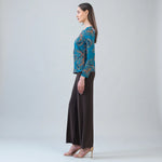 Clara Sunwoo Long Sleeve Stitch Overlay Top | Autumn Leaves - Juli's Wearable Art