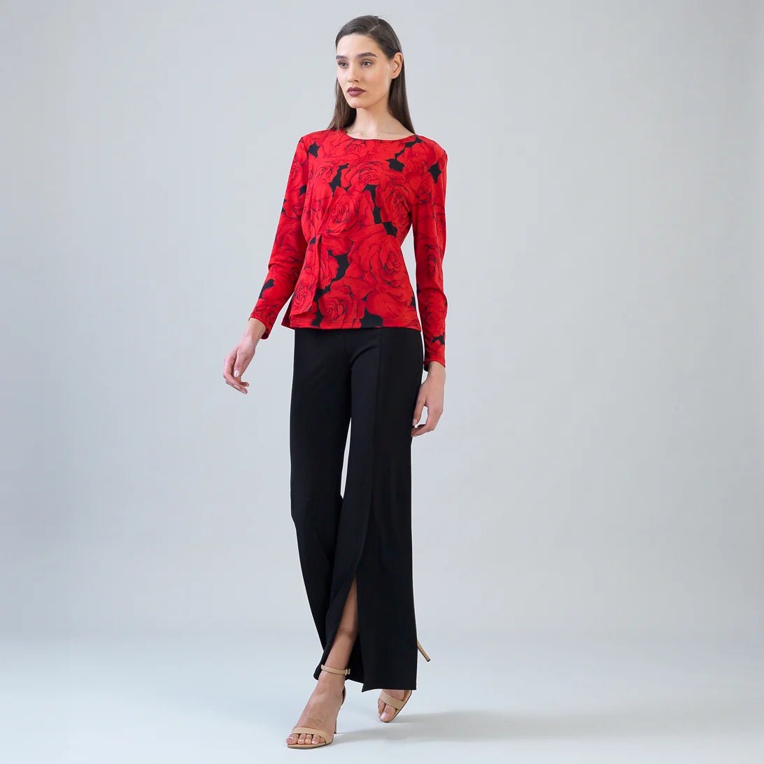 Clara Sunwoo Long Sleeve Stitch Overlay Top | Rose Floret - Juli's Wearable Art