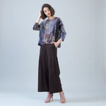 Clara Sunwoo Rayon-Ponte Knit - Pleated Wide Leg Pocket Pant | Brown - Juli's Wearable Art