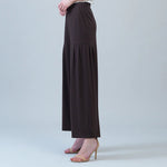 Clara Sunwoo Rayon-Ponte Knit - Pleated Wide Leg Pocket Pant | Brown - Juli's Wearable Art