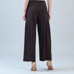 Clara Sunwoo Rayon-Ponte Knit - Pleated Wide Leg Pocket Pant | Brown - Juli's Wearable Art