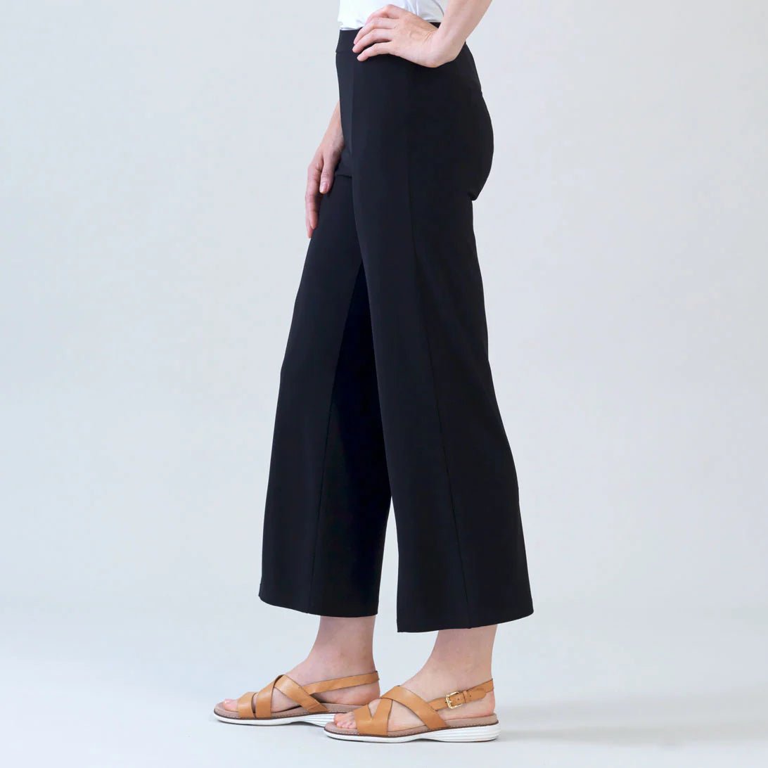 Clara Sunwoo Relaxed Kick Front Slit Ankle Pant | Black - Juli's Wearable Art
