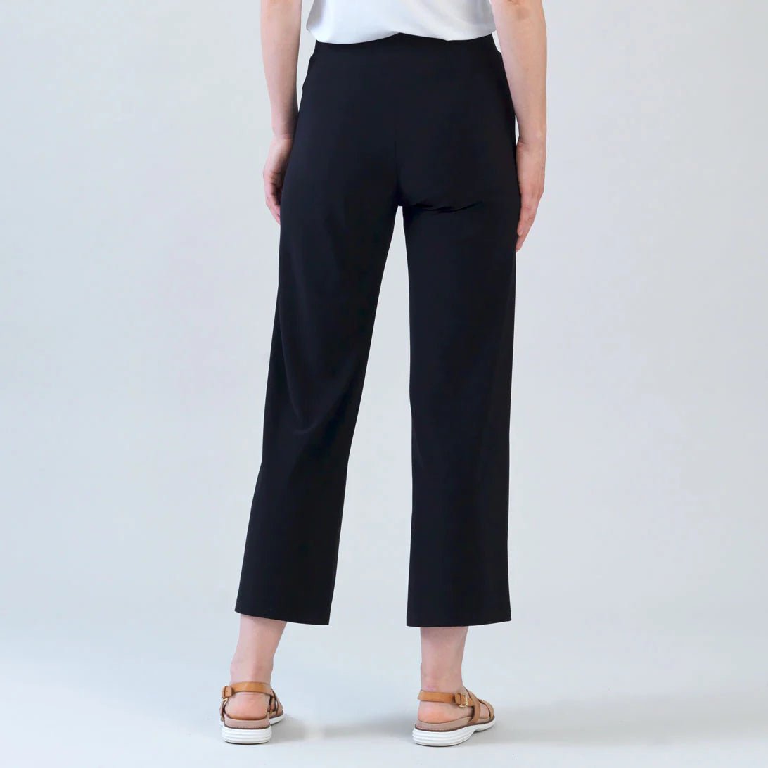 Clara Sunwoo Relaxed Kick Front Slit Ankle Pant | Black - Juli's Wearable Art