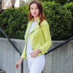 Clara Sunwoo Soft Suede Signature Jacket | Lime - Juli's Wearable Art