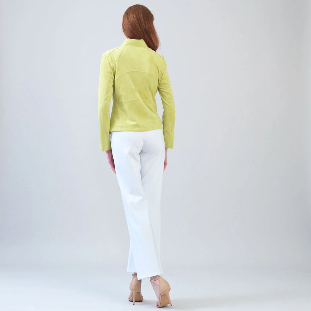 Clara Sunwoo Soft Suede Signature Jacket | Lime - Juli's Wearable Art
