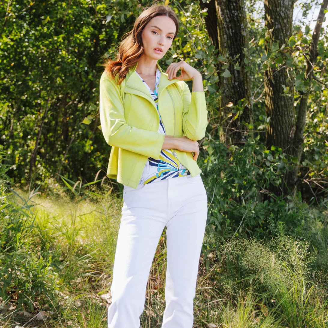 Clara Sunwoo Soft Suede Signature Jacket | Lime - Juli's Wearable Art