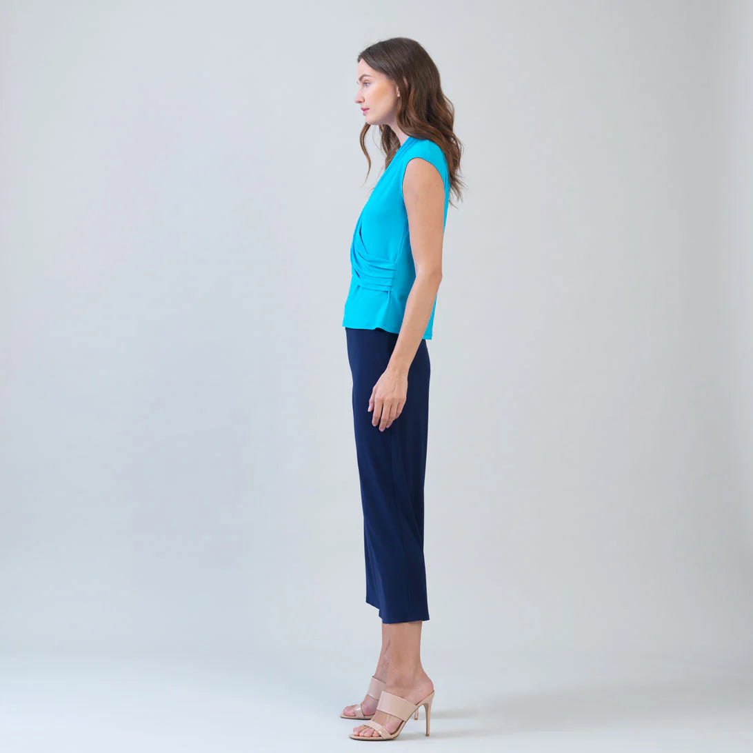 Clara Sunwoo Surplice Crossover Top | Turquoise