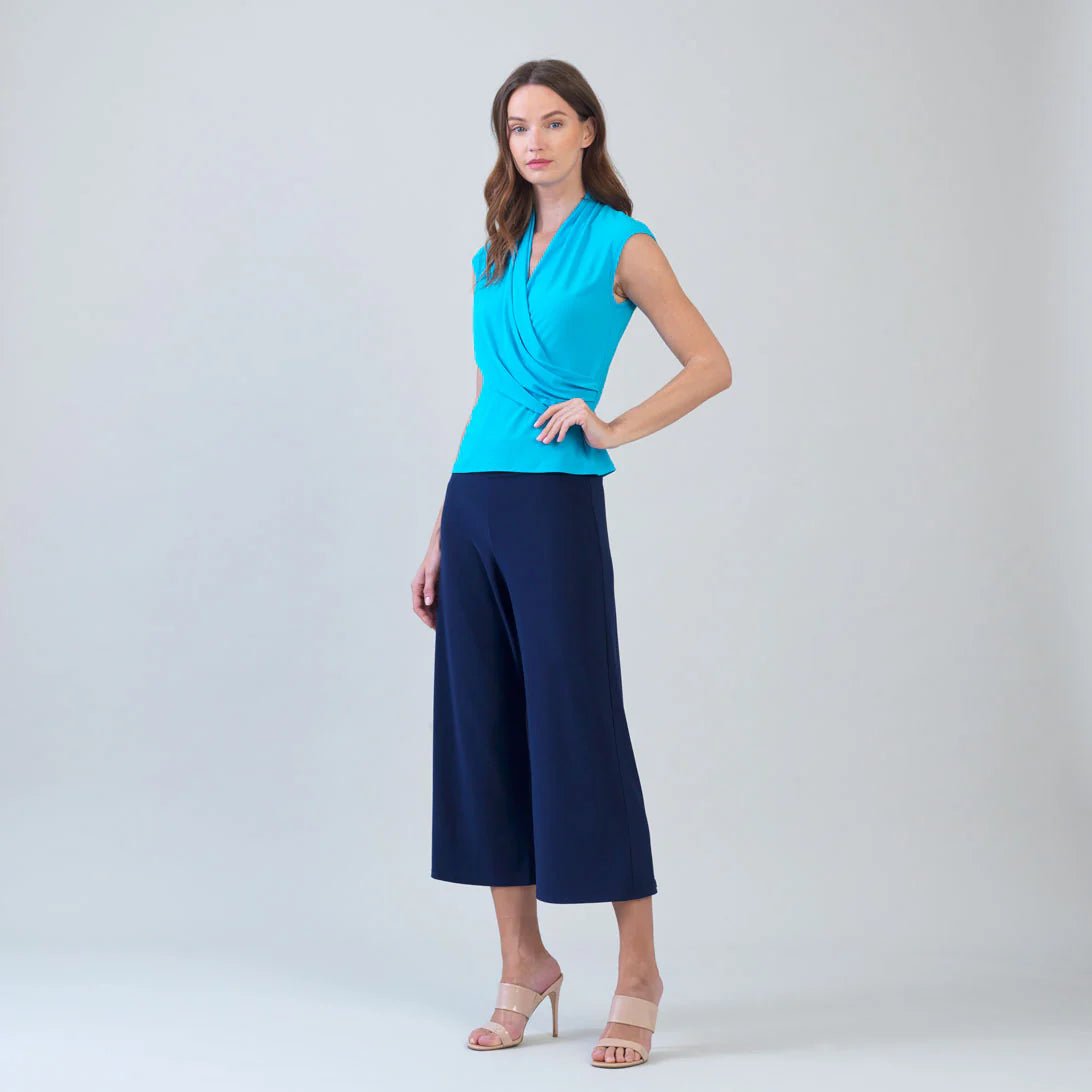 Clara Sunwoo Surplice Crossover Top | Turquoise
