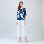 Clara Sunwoo Tulip Cuff Top | Midnight Peony - Juli's Wearable Art