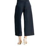 Clara Sunwoo Woven Twill - Zip Closure Front Pocket Cropped Trouser - Black - Juli's Wearable Art
