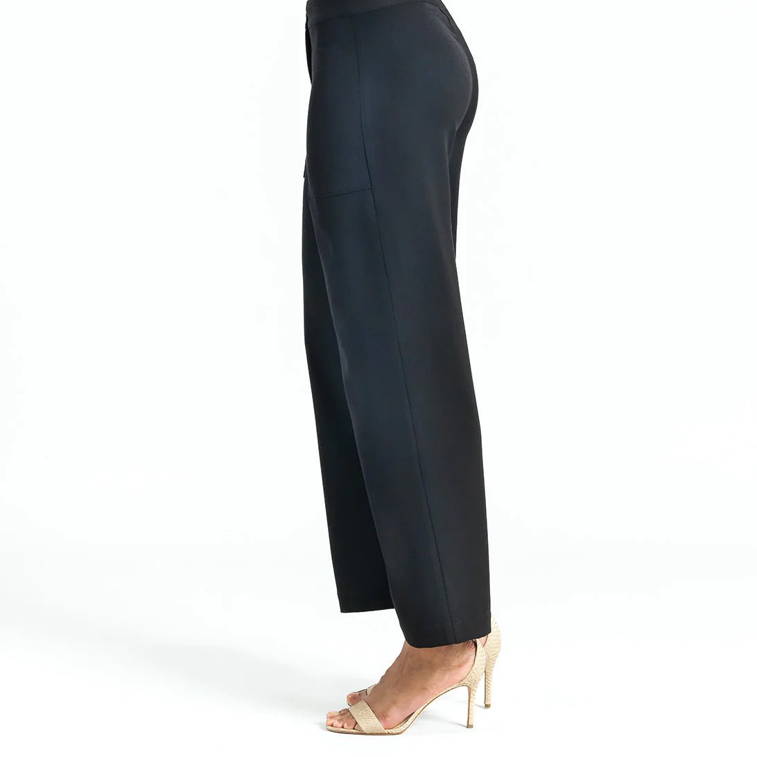 Clara Sunwoo Woven Twill - Zip Closure Wide Leg Pocket Trouser - Black - Juli's Wearable Art