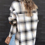 Classic Black Plaid Tartan Button Through Basic Shacket - Juli's Wearable Art
