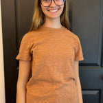 Classic Cotton Slub Crew Neck Tee | Sepia - Juli's Wearable Art