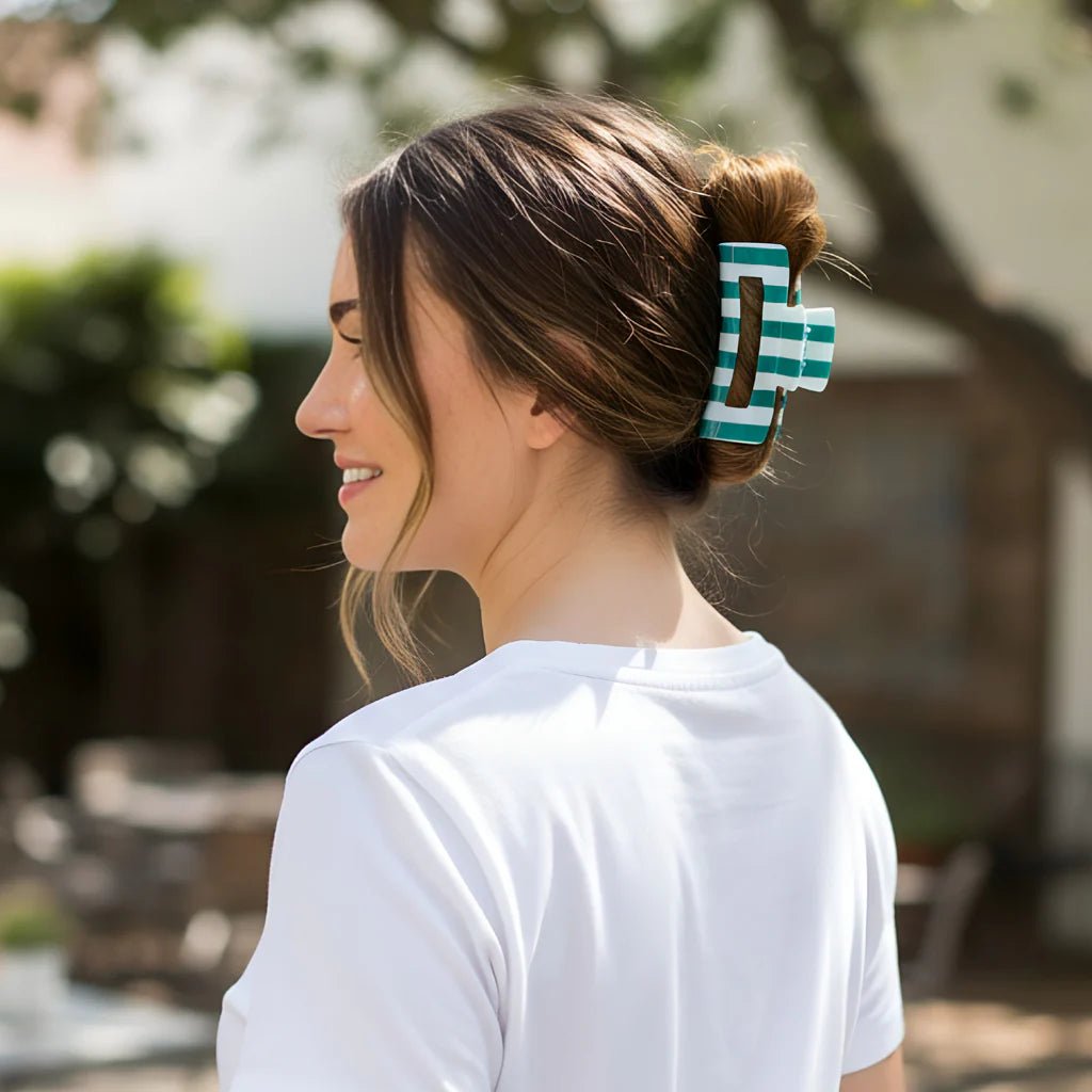 Claw Clip | Sicily Stripes Teal
