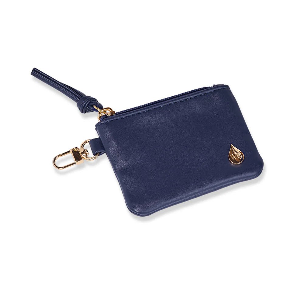 Clear HydroBag® Stadium with Navy Trim and Matching Pouch - Juli's Wearable Art