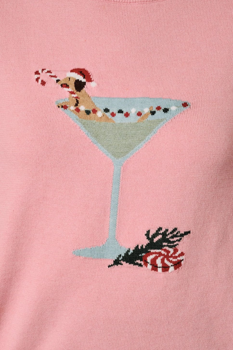 Cocktail Dog Holiday Graphic Crew Neck Knit Sweater