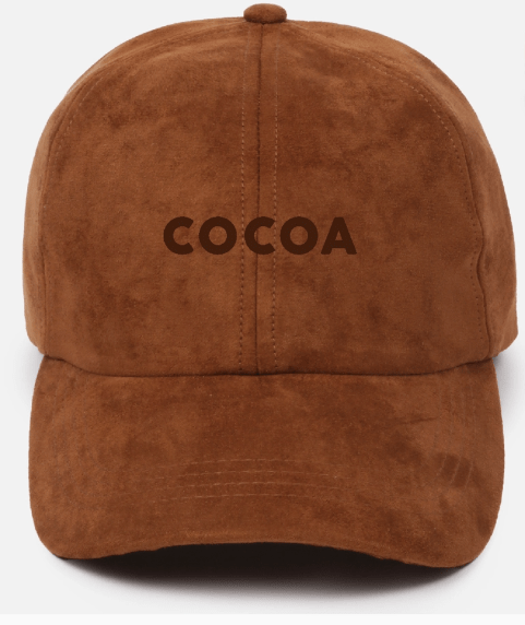 Cocoa Embroidered Suede Baseball Cap - Juli's Wearable Art