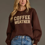 Coffee Weather Sweatshirt | Dark Brown - Juli's Wearable Art