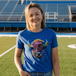 Colorful Graphic Bedford Bisons T-Shirt – Ladies Relaxed Fit - Juli's Wearable Art
