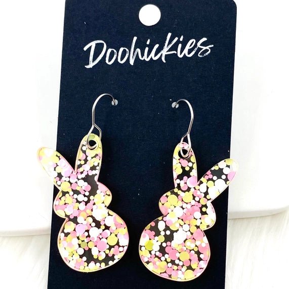 Confetti Marshmallow Bunnies - Easter Earrings - Juli's Wearable Art