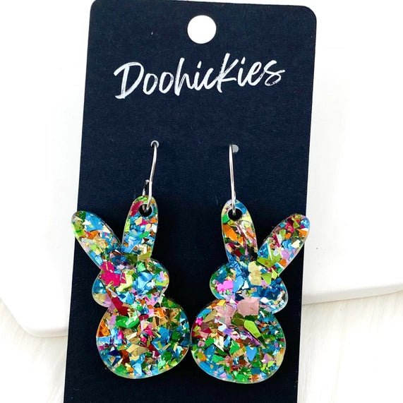 Confetti Marshmallow Bunnies - Easter Earrings - Juli's Wearable Art