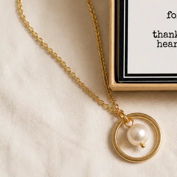Congratulations Graduate Pearl Necklace | Gold