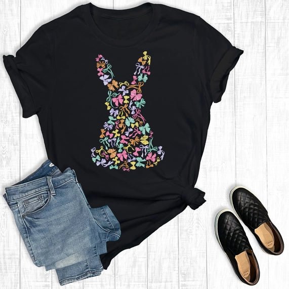 Coquette Bows Easter Bunny Graphic Tee