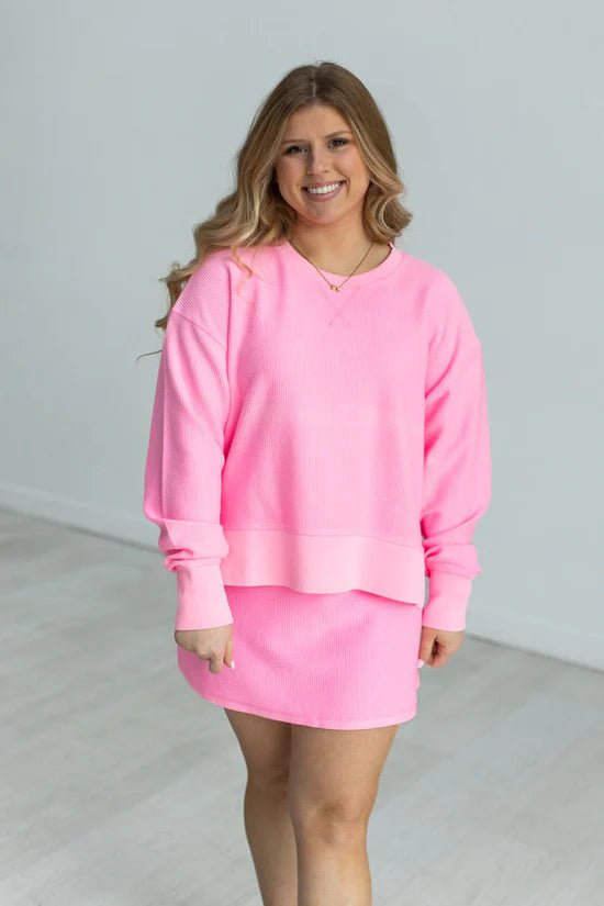Corded Skort | Neon Pink