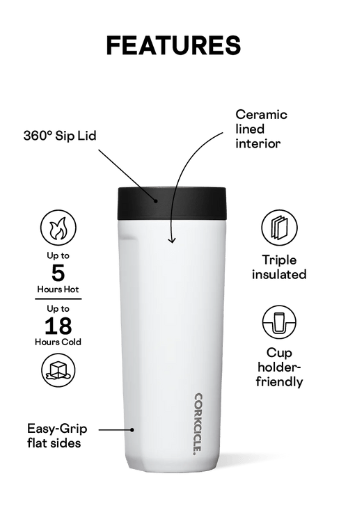 Corkcicle 17oz Commuter Cup - Snowdrift